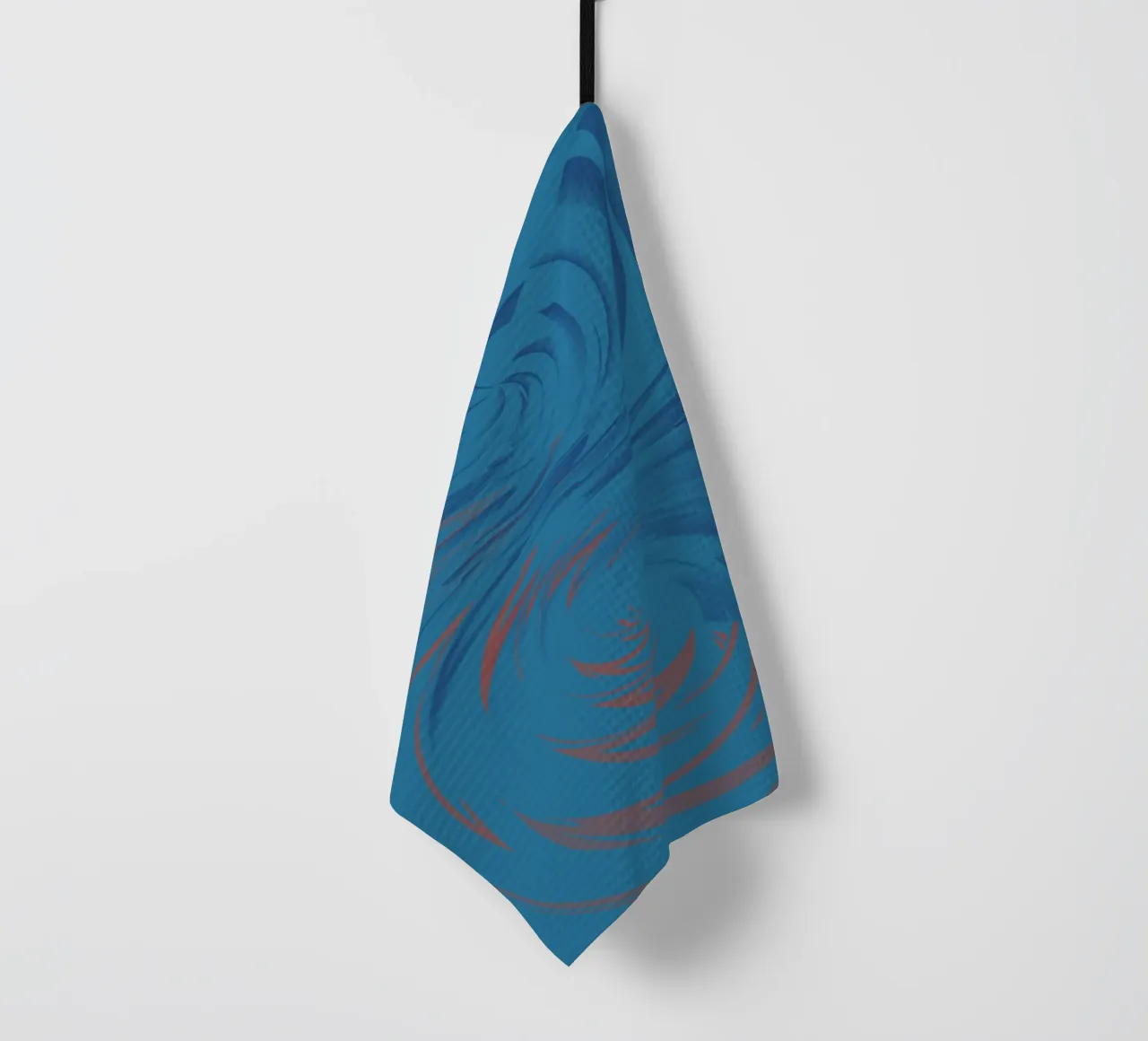 Motif dynamique abstrait torsadé en bleu et rouge torchon de Something for you
