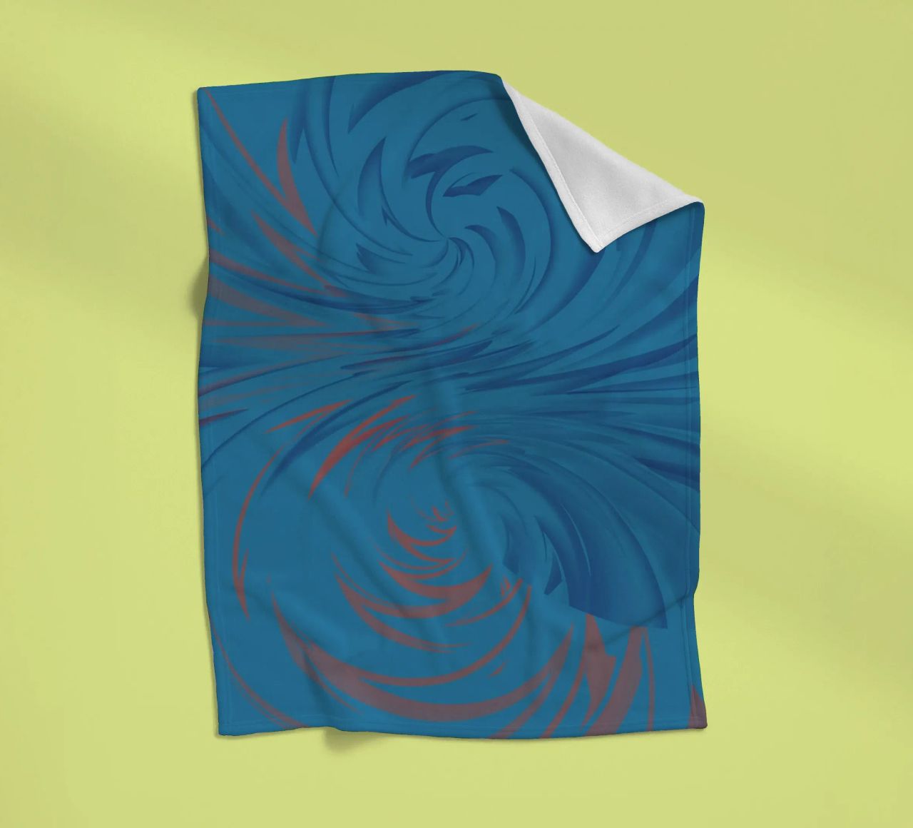 Abstract dynamic twisted pattern in blue and red fleece blanket by Something for you