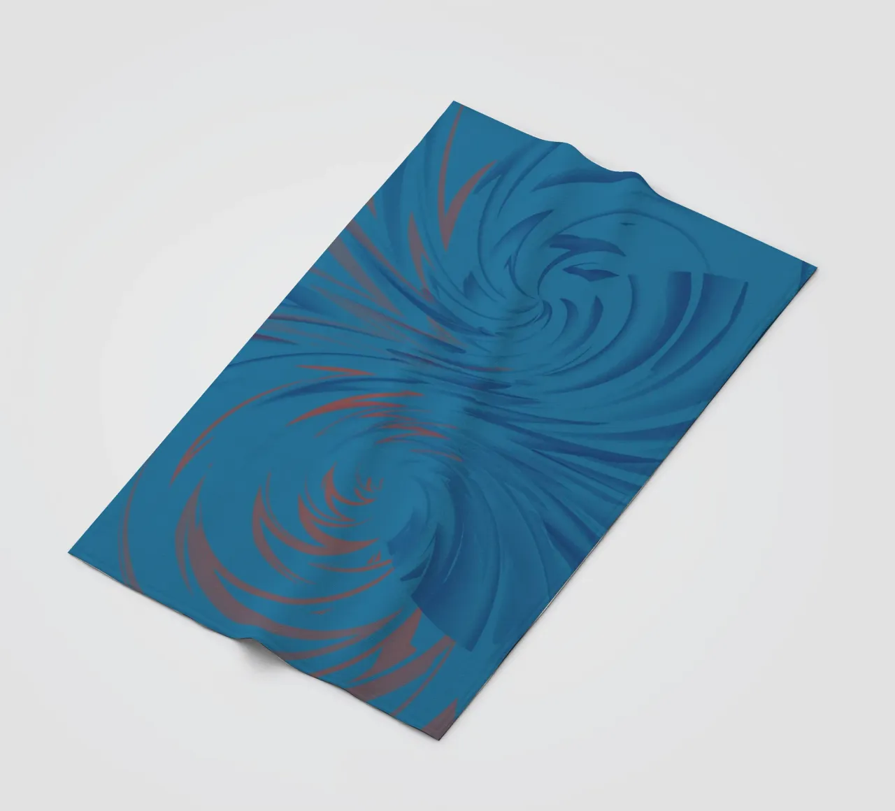 Abstract dynamisch gedraaid patroon in blauw en rood fleecedeken van Something for you