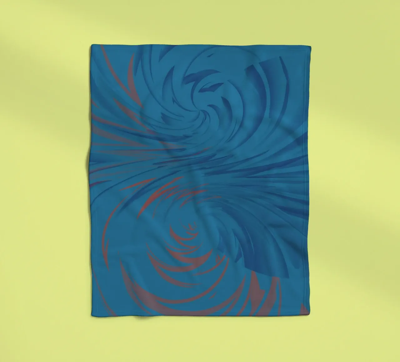 Abstraktes dynamisches gedrehtes Muster in blau und rot Fleecedecke von Something for you