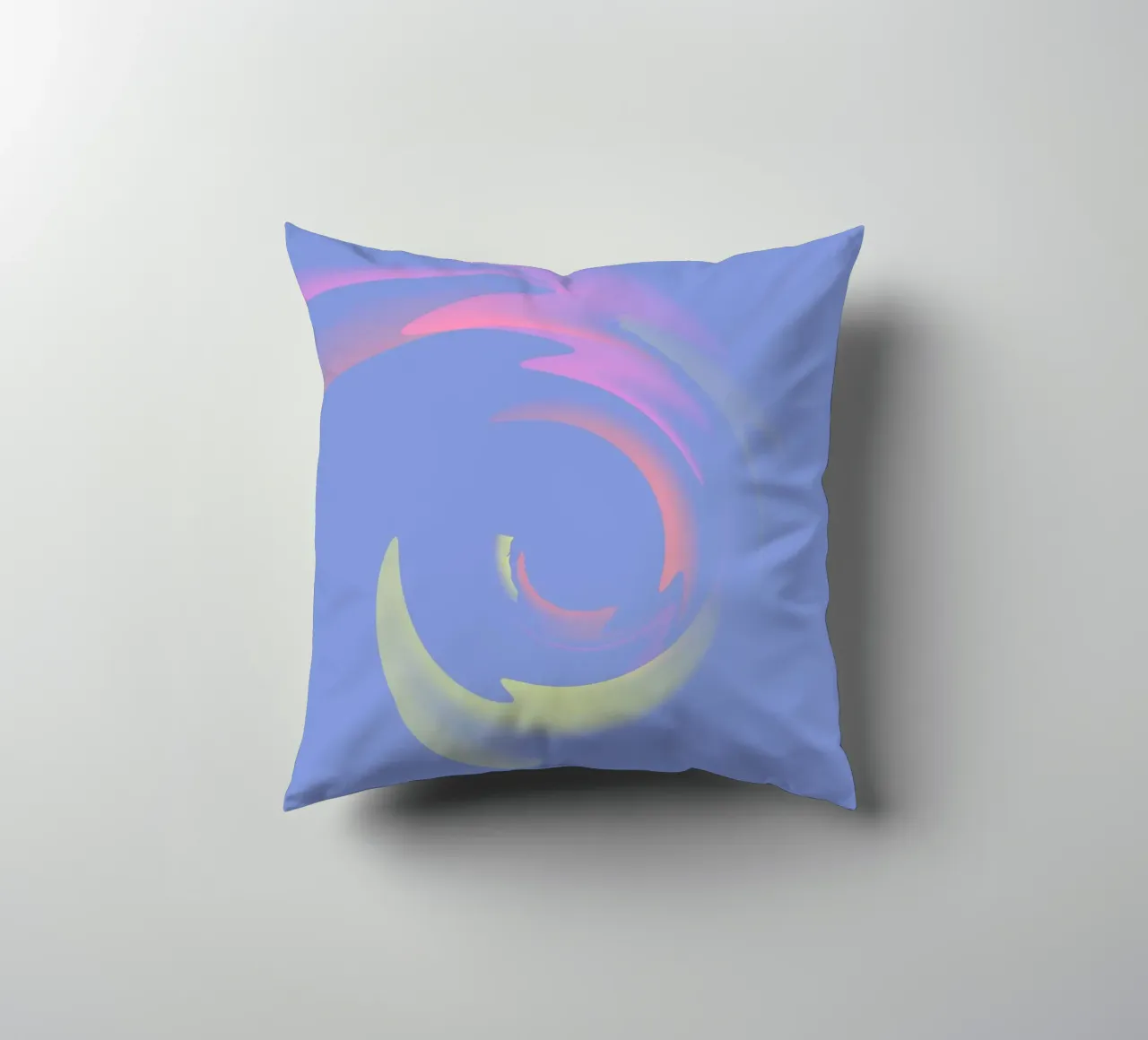 Vortice dinamico astratto in blu, giallo e rosa cuscino da Something for you