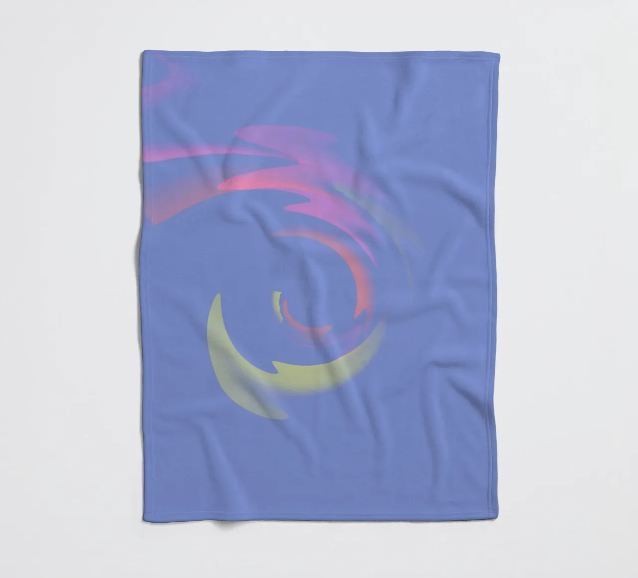 Vortice dinamico astratto in blu, giallo e rosa coperta in pile da Something for you