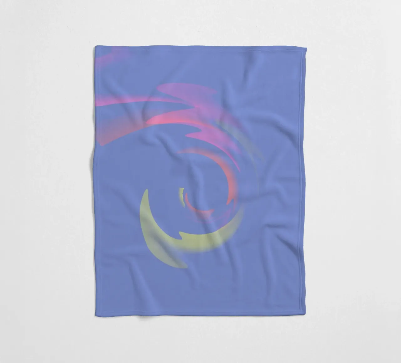 Vortice dinamico astratto in blu, giallo e rosa coperta in pile da Something for you
