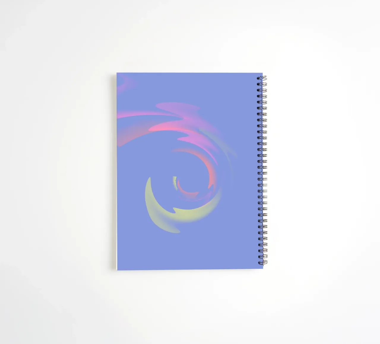 Abstract dynamic swirl in blue, yellow and pink spiral notebook by Something for you