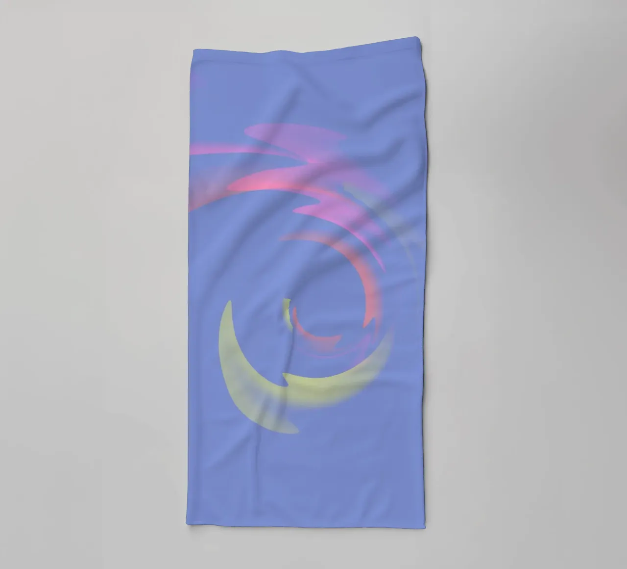 Abstract dynamic swirl in blue, yellow and pink towel by Something for you
