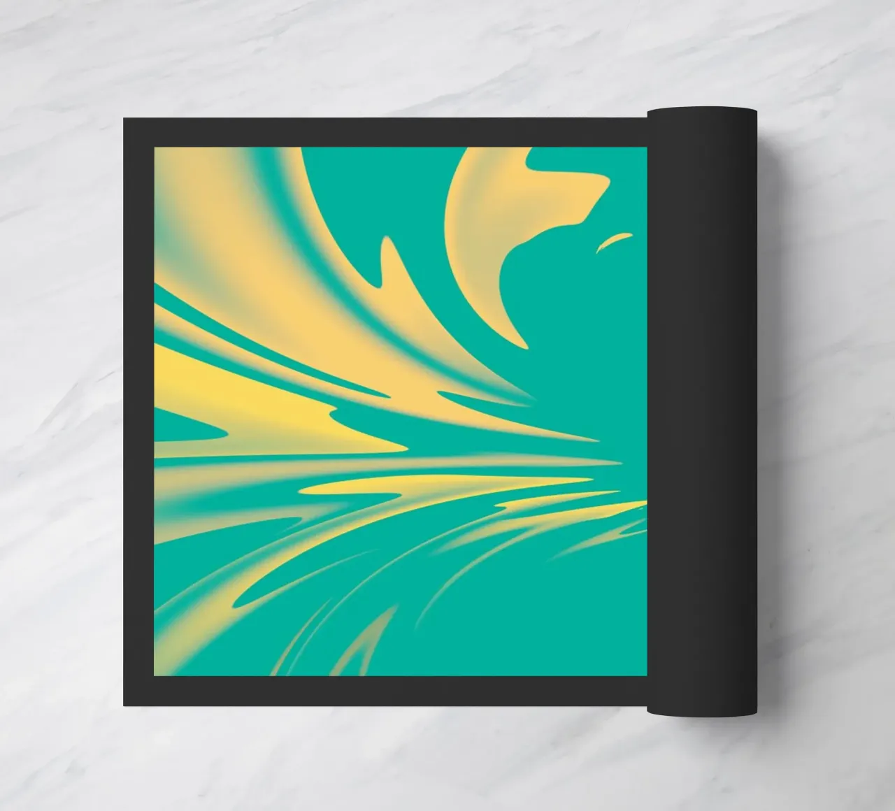 Abstract dynamisch wervelpatroon in groen, geel, oranje deurmat van Something for you