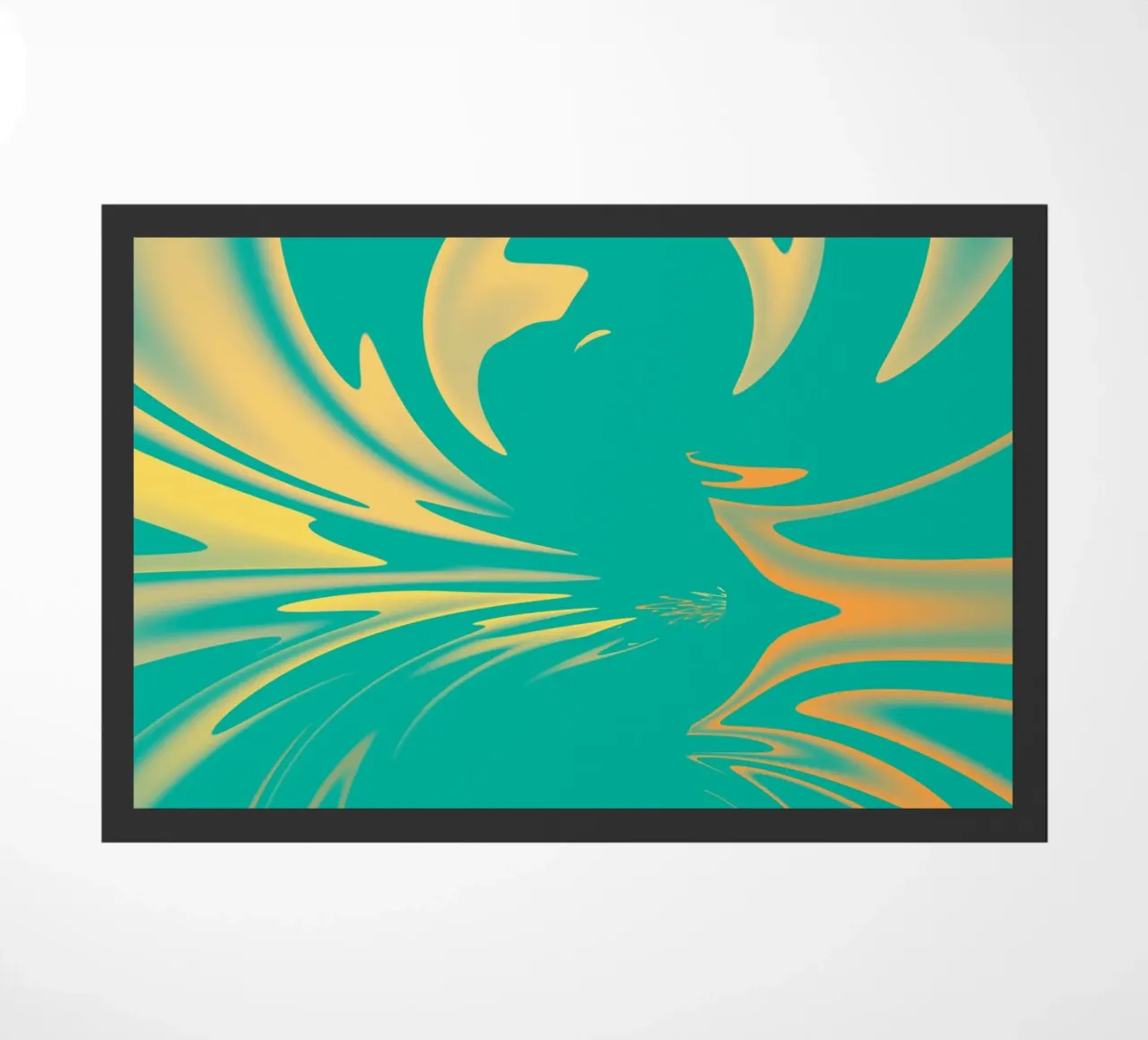 Abstract dynamisch wervelpatroon in groen, geel, oranje deurmat van Something for you