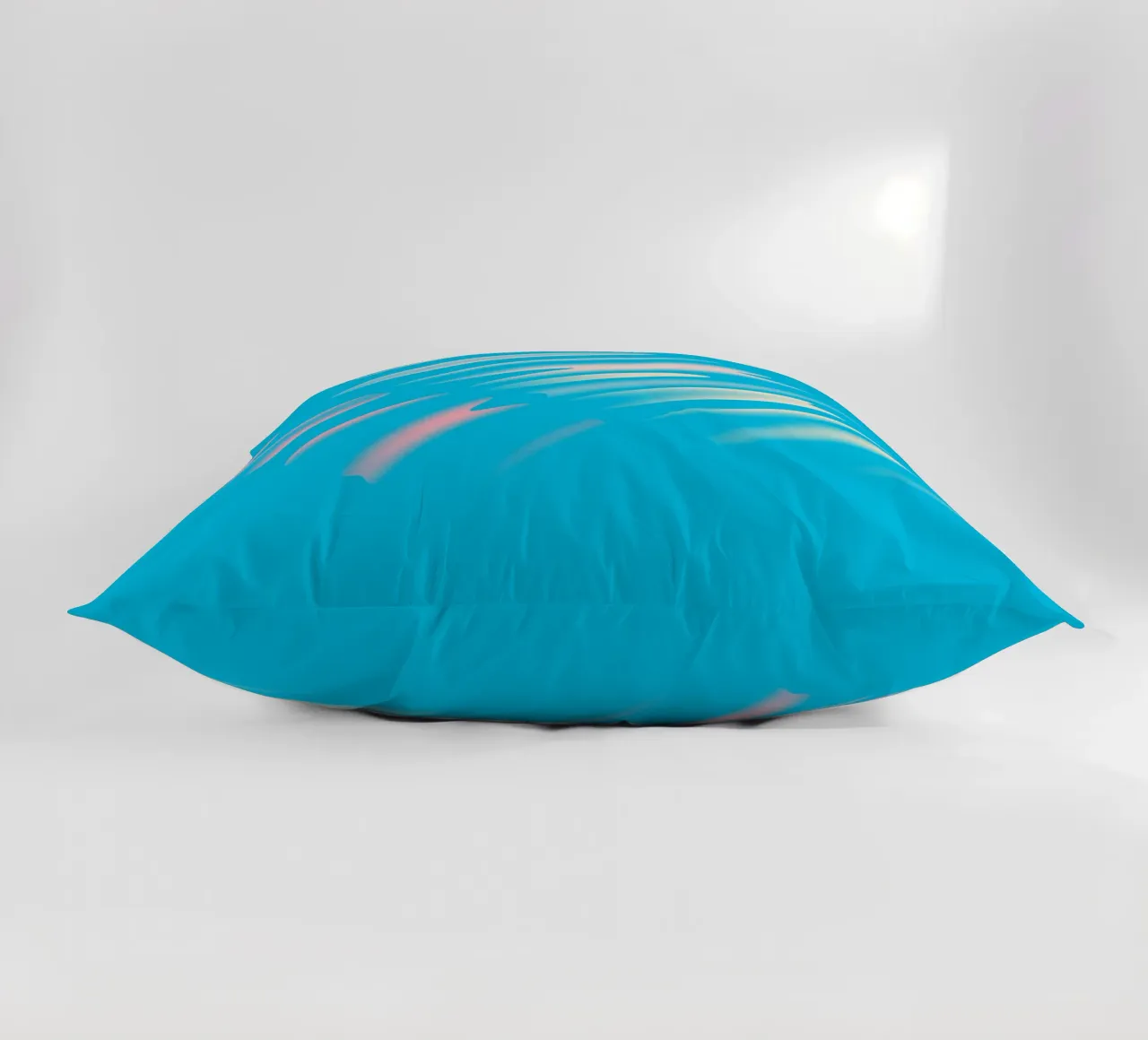 Abstract dynamic wave pattern in blue, white, pink decorative cushion by Something for you