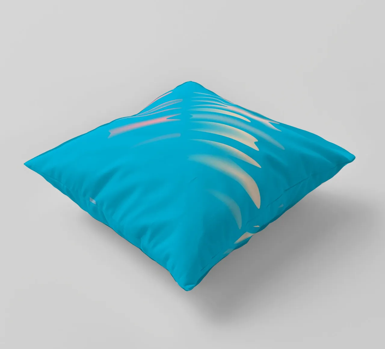 Abstract dynamic wave pattern in blue, white, pink decorative cushion by Something for you