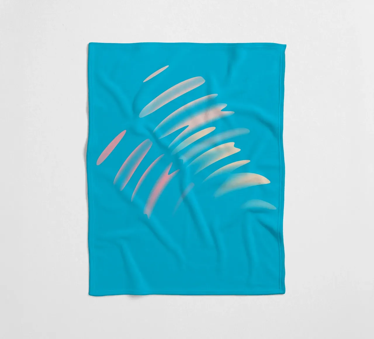 Abstract dynamic wave pattern in blue, white, pink fleece blanket by Something for you