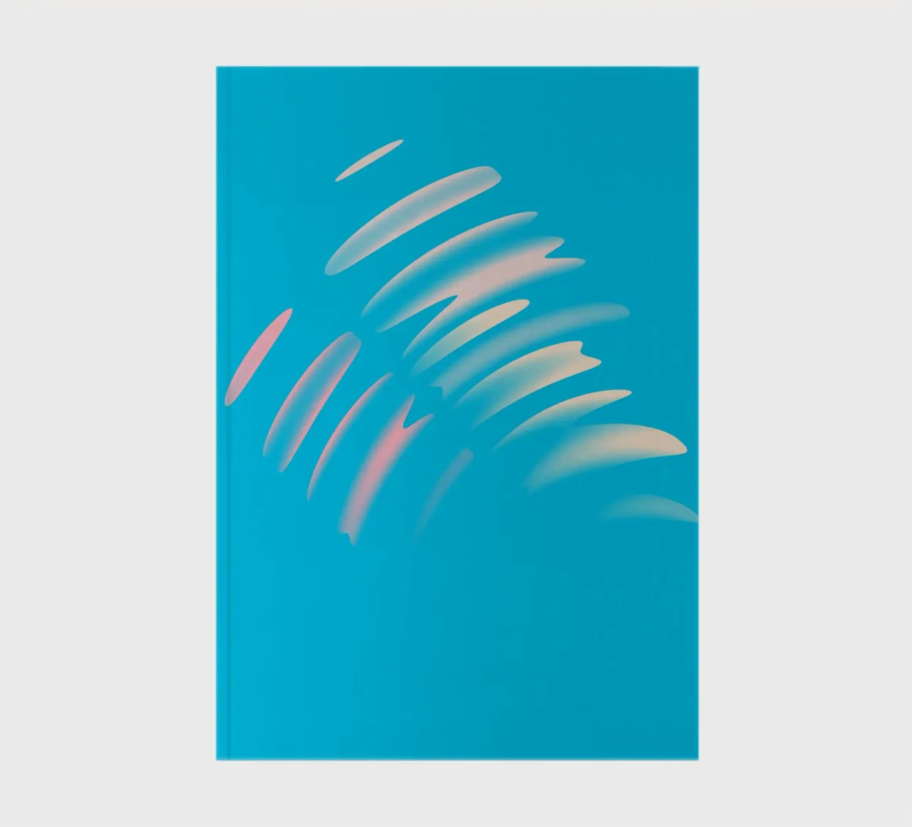 Abstract dynamic wave pattern in blue, white, pink notebook by Something for you