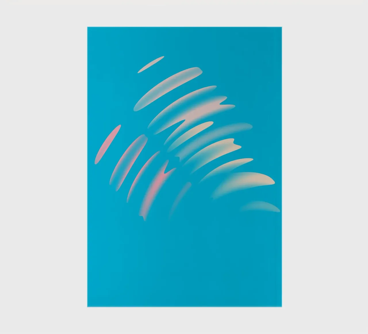 Abstract dynamic wave pattern in blue, white, pink notebook by Something for you