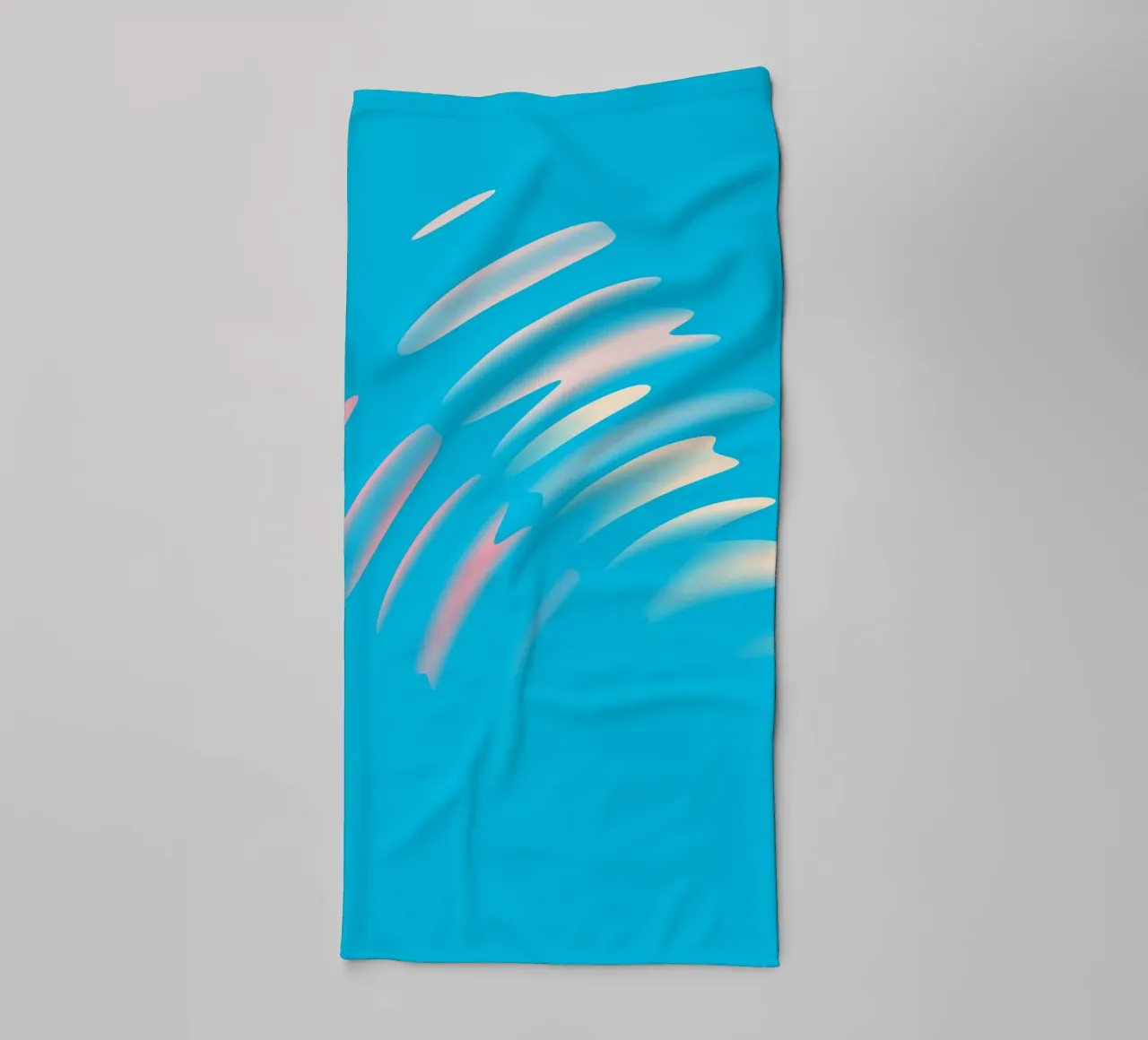 Abstract dynamic wave pattern in blue, white, pink towel by Something for you