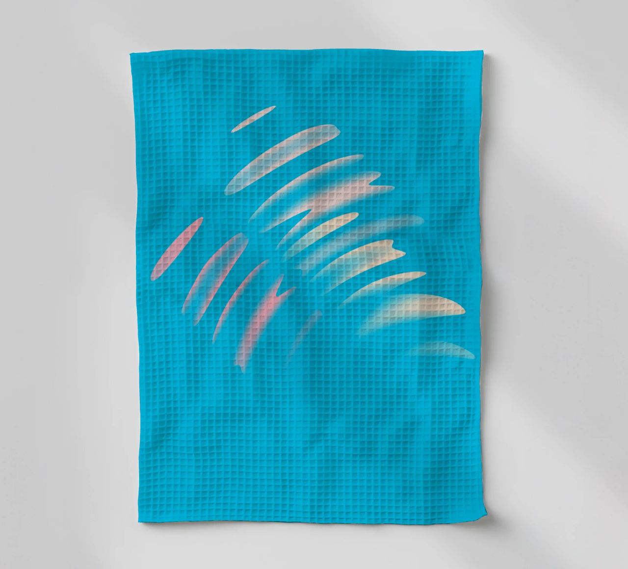Disegno astratto di onde dinamiche in blu, bianco e rosa canovaccio da cucina da Something for you