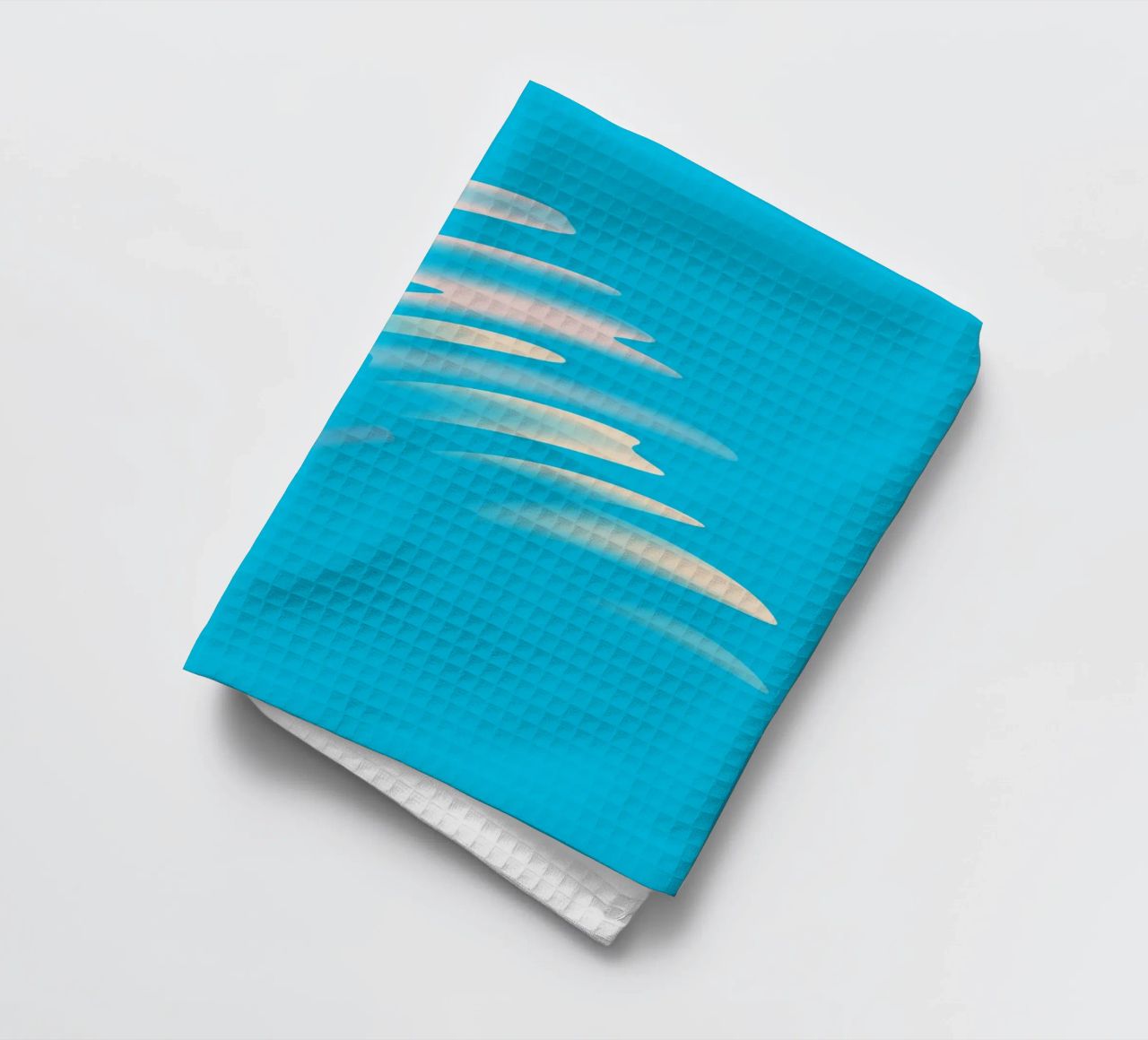 Disegno astratto di onde dinamiche in blu, bianco e rosa canovaccio da cucina da Something for you