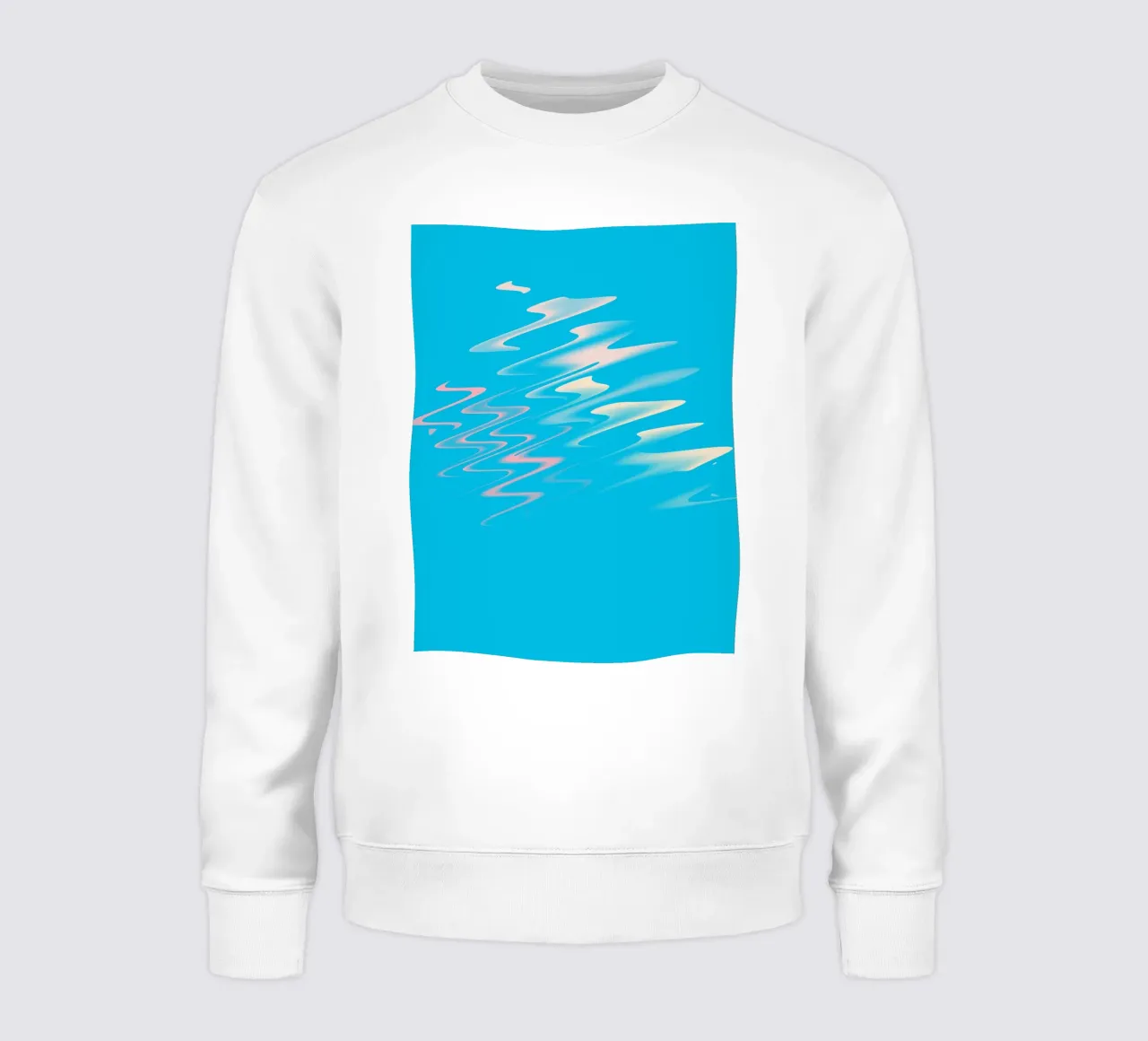 Motivo astratto dinamico a zigzag in blu, bianco e rosa felpa da Something for you