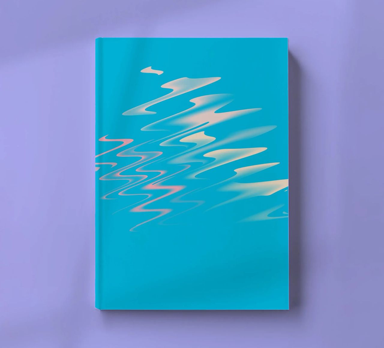 Abstract dynamic zig zag pattern in blue, white, pink notebook by Something for you
