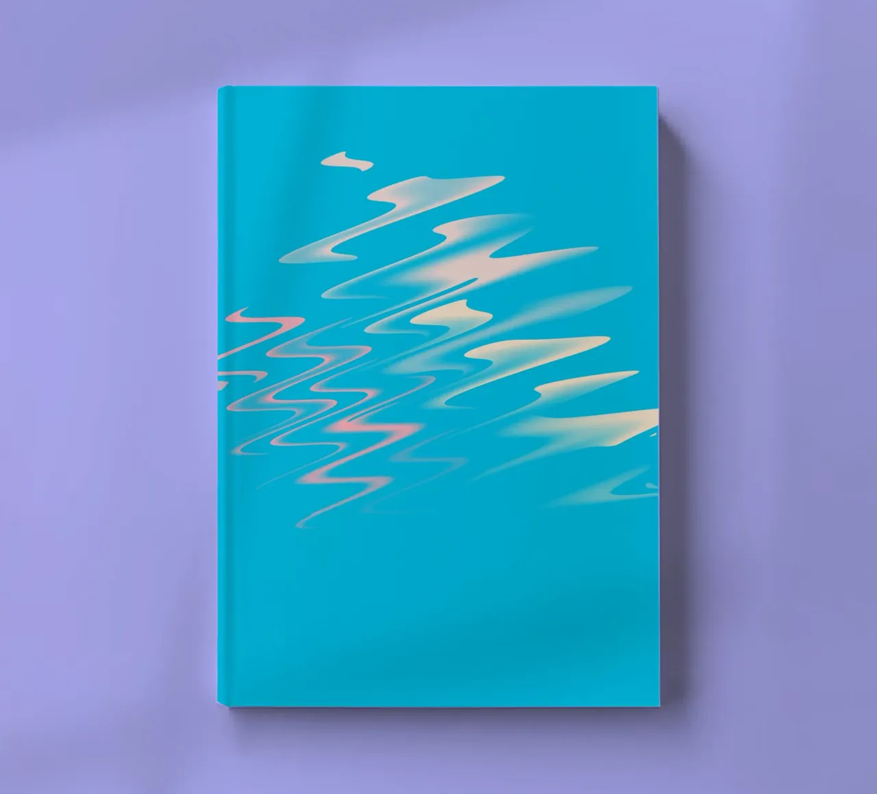 Abstract dynamic zig zag pattern in blue, white, pink notebook by Something for you