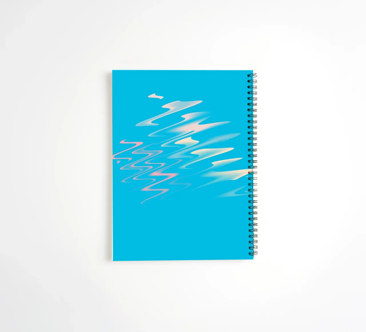 Motif zigzag dynamique abstrait en bleu, blanc, rose carnet à spirale de Something for you