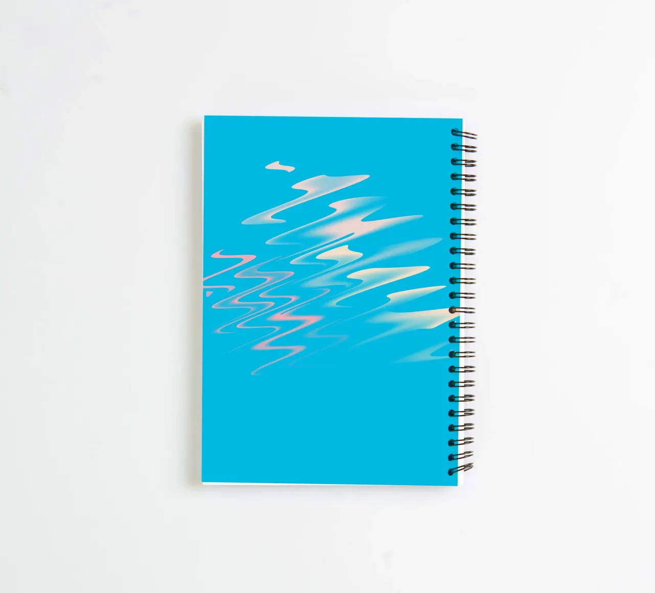 Motif zigzag dynamique abstrait en bleu, blanc, rose carnet à spirale de Something for you