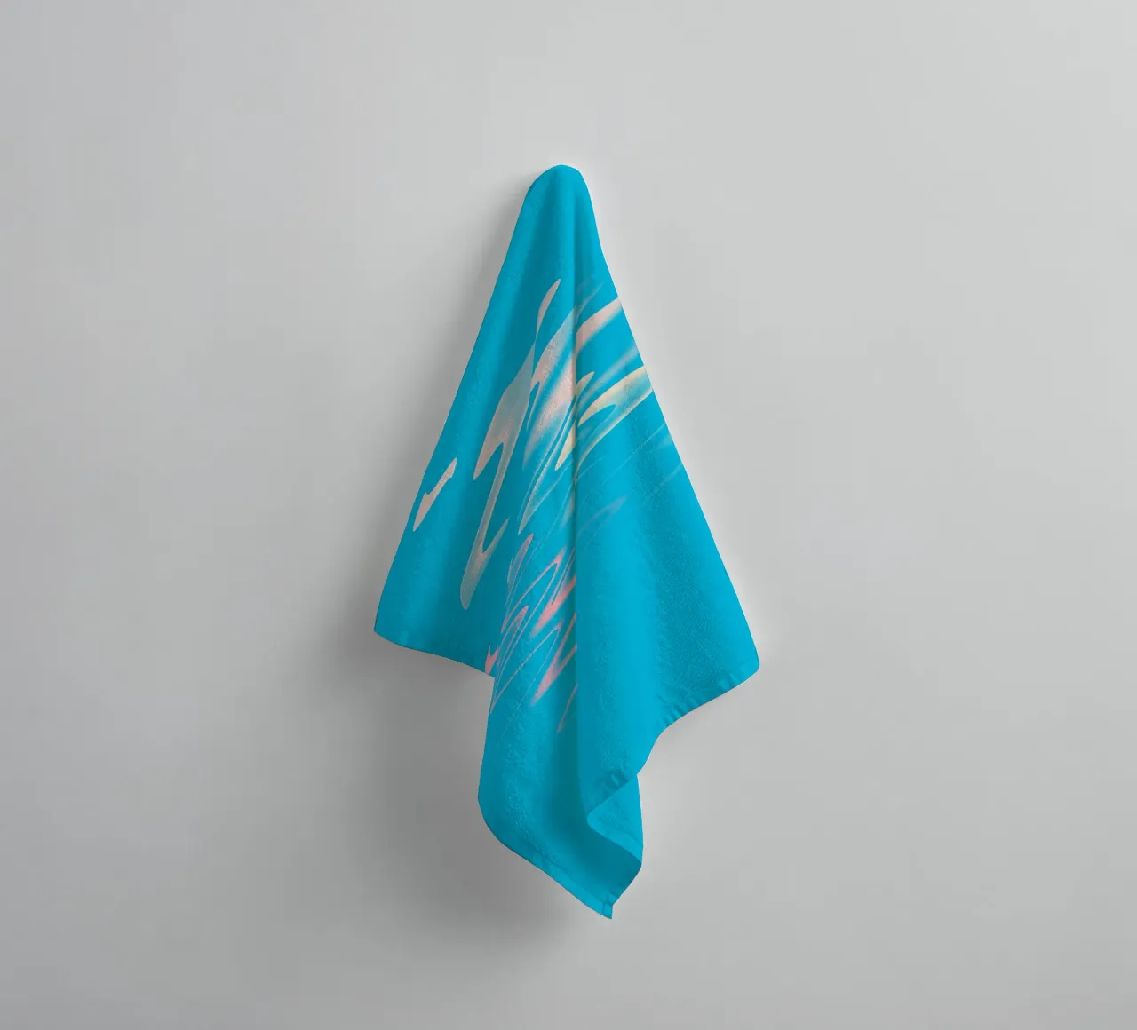 Motif zigzag dynamique abstrait en bleu, blanc, rose serviette de bain de Something for you