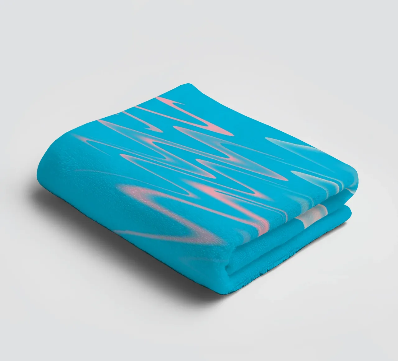 Motif zigzag dynamique abstrait en bleu, blanc, rose serviette de bain de Something for you