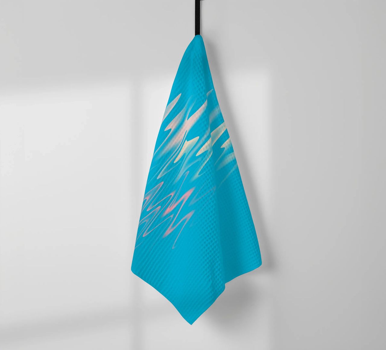 Motivo astratto dinamico a zigzag in blu, bianco e rosa canovaccio da cucina da Something for you
