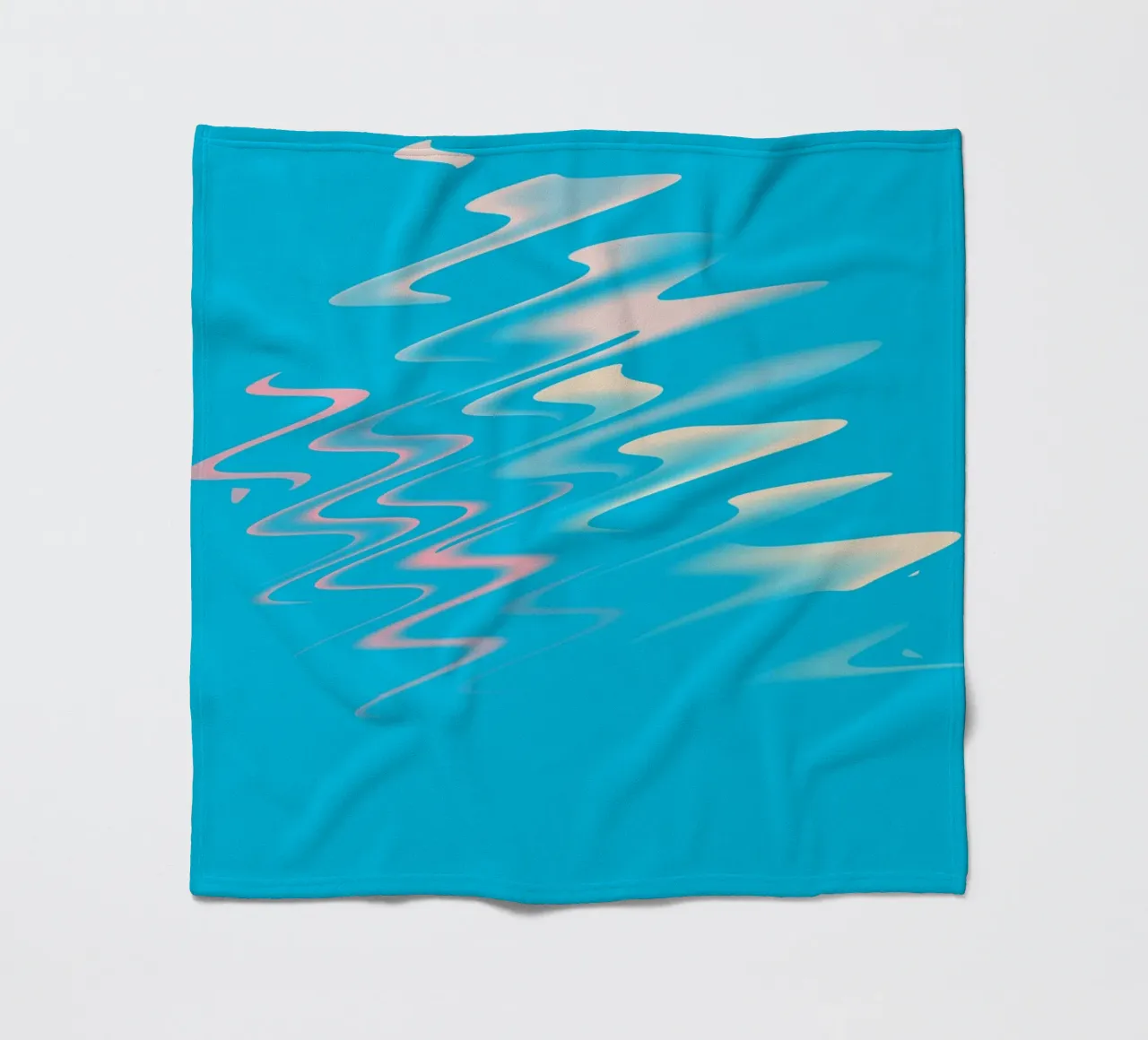 Abstract dynamic zig zag pattern in blue, white, pink fleece blanket by Something for you