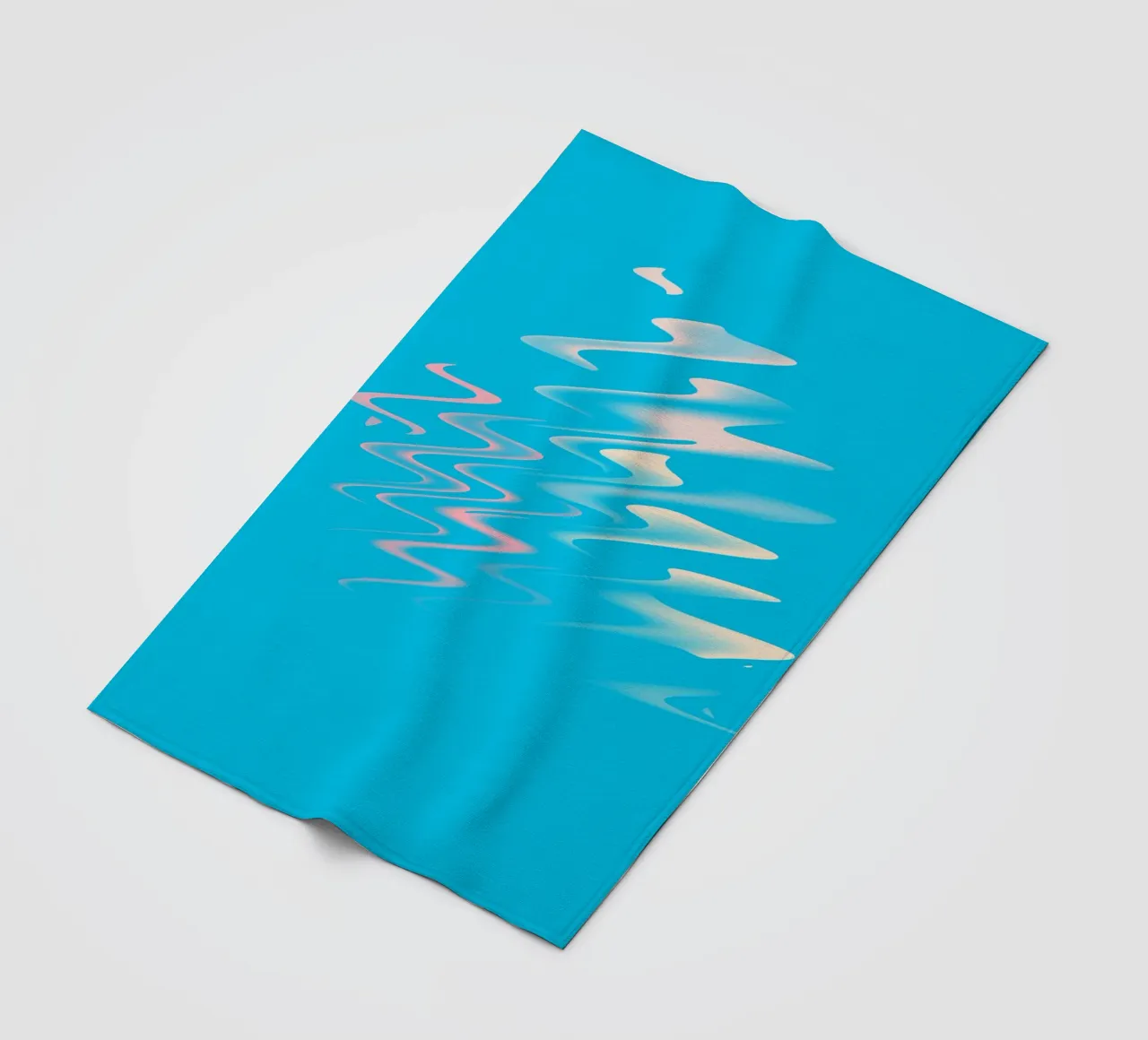 Abstract dynamic zig zag pattern in blue, white, pink fleece blanket by Something for you