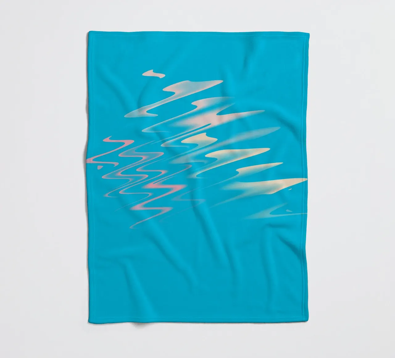 Abstract dynamic zig zag pattern in blue, white, pink fleece blanket by Something for you