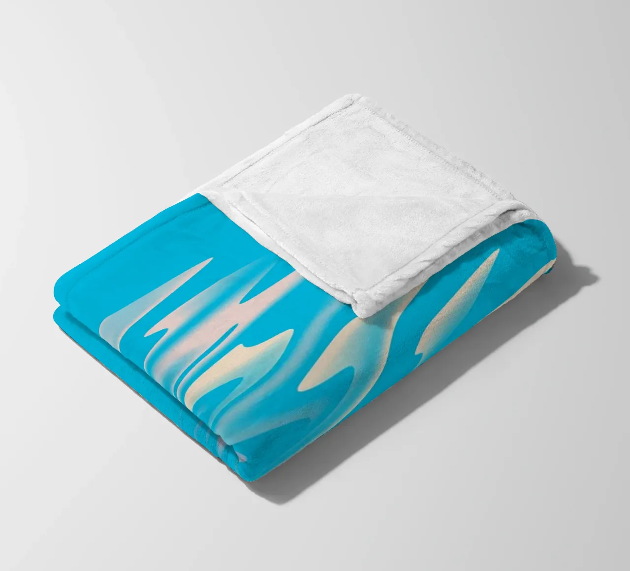 Abstract dynamic zig zag pattern in blue, white, pink fleece blanket by Something for you