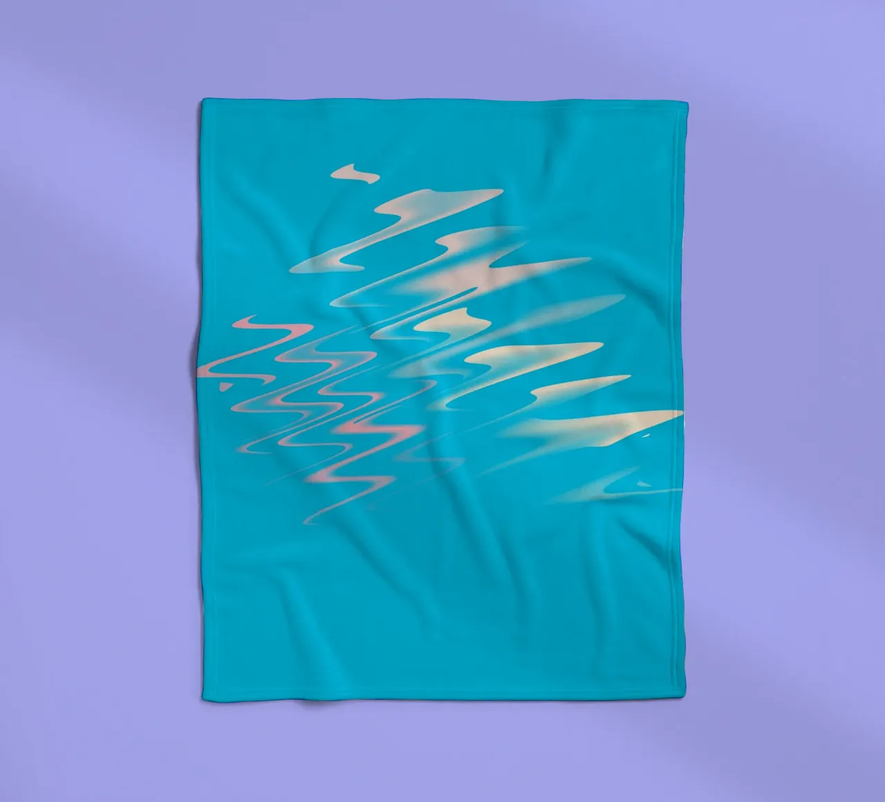 Abstract dynamic zig zag pattern in blue, white, pink fleece blanket by Something for you