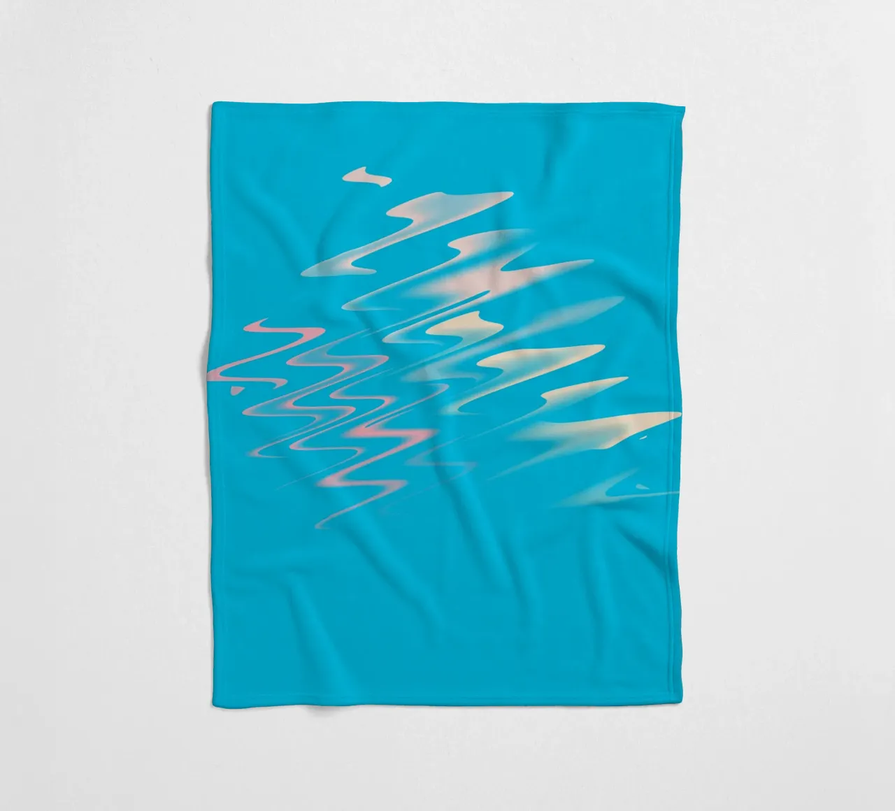 Abstract dynamic zig zag pattern in blue, white, pink fleece blanket by Something for you
