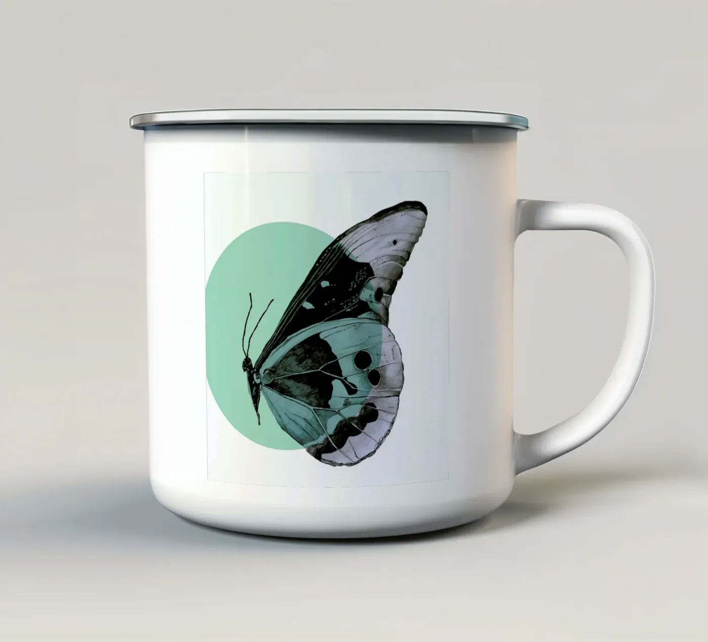 Moth enamel mug by Morgan Kendall