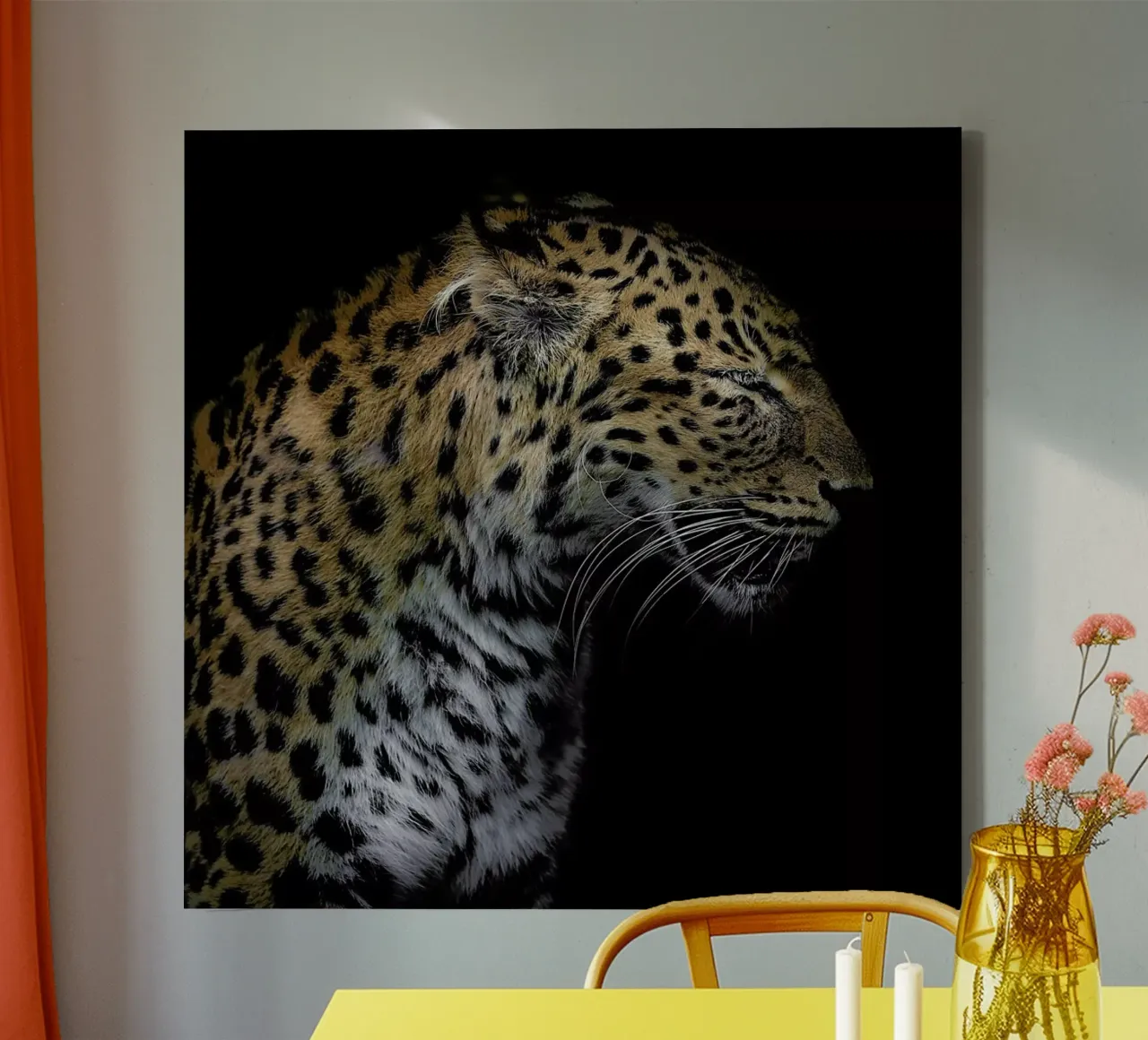 Leopard Profile by Lothare Dambreville tela con Cornice a cassetta da EyeEm Mobile GmbH