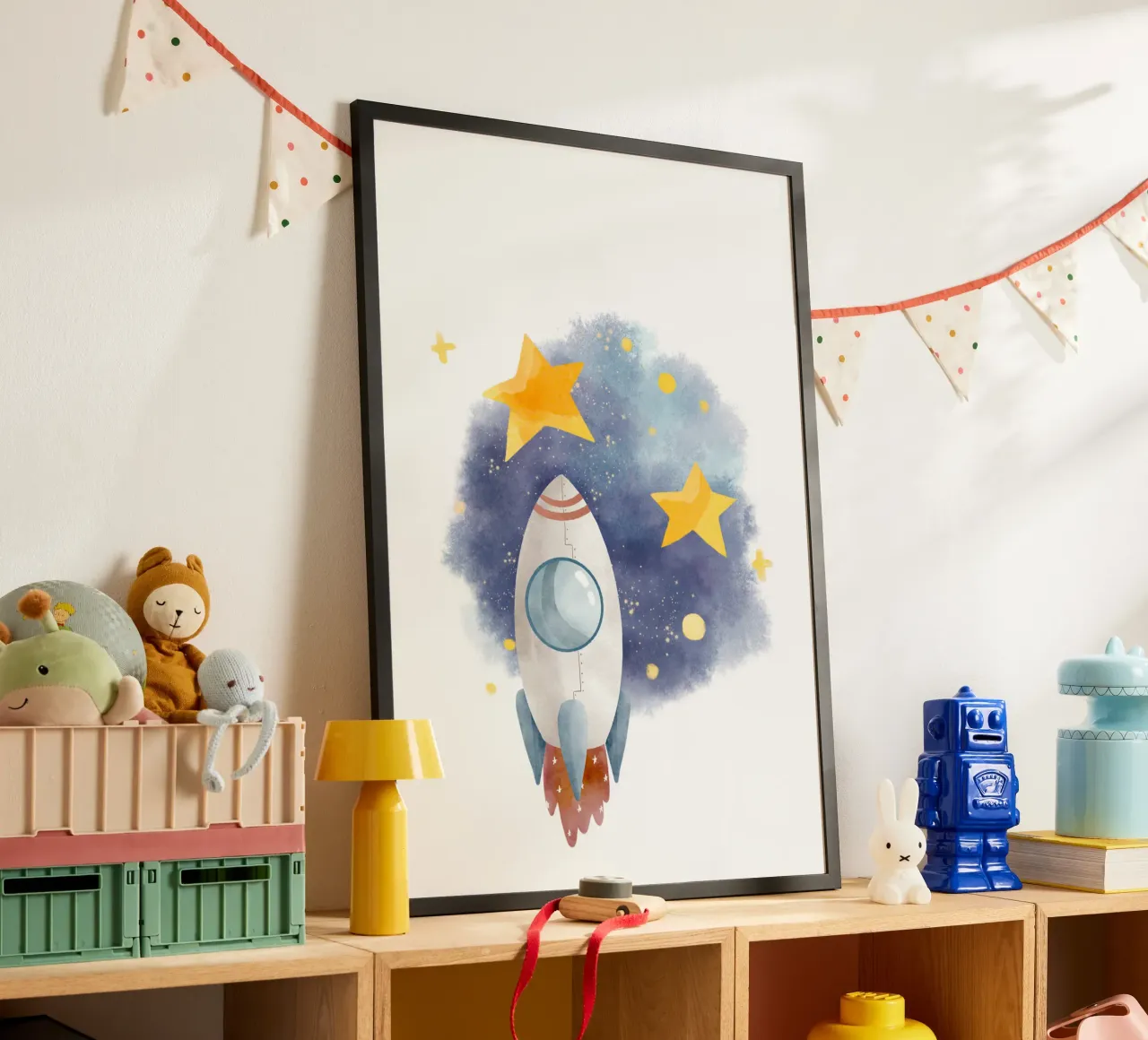 To the Stars poster con telaio in legno da KidzStudio