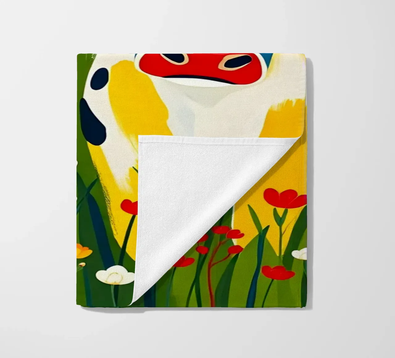 MUCCHE IN UN PRATO DI FIORI SELVATICI telo mare da ARTOMATIC