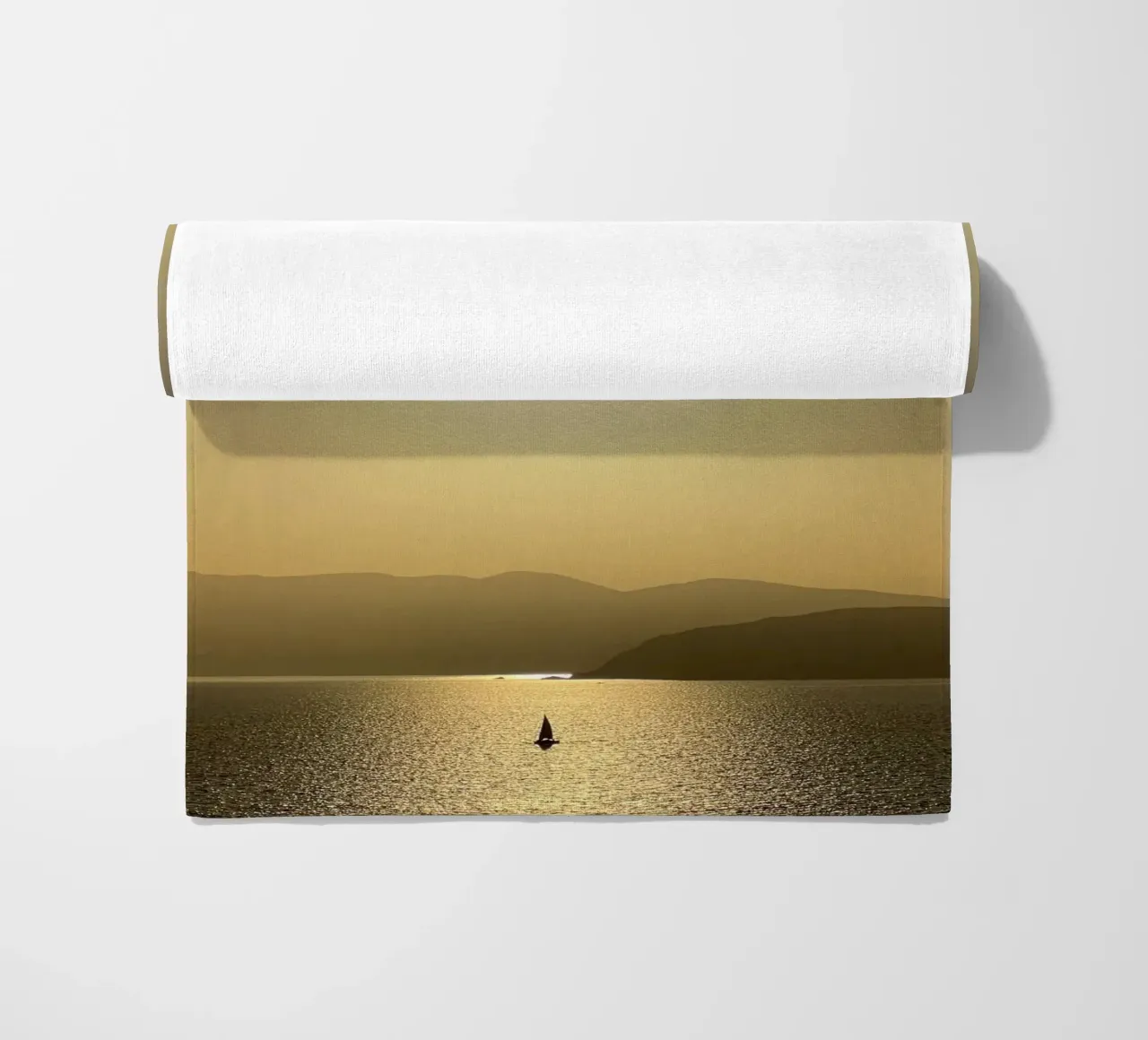 Sunrise above Corsica beach towel by Framative