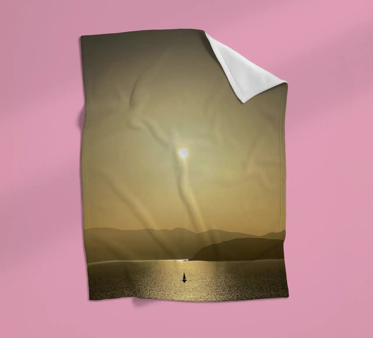 Sunrise above Corsica fleece blanket by Framative