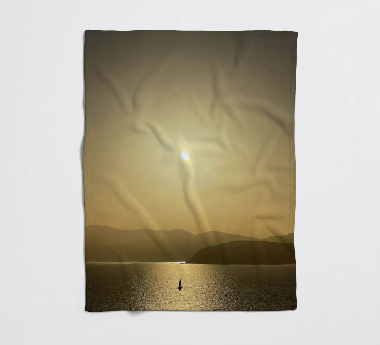 Sunrise above Corsica fleece blanket by Framative