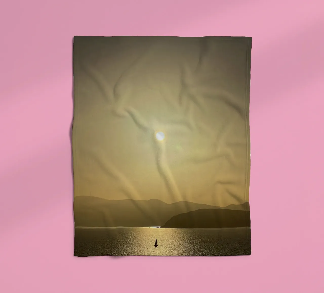 Sunrise above Corsica fleece blanket by Framative