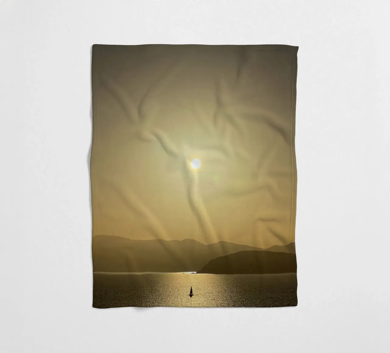 Sunrise above Corsica fleece blanket by Framative