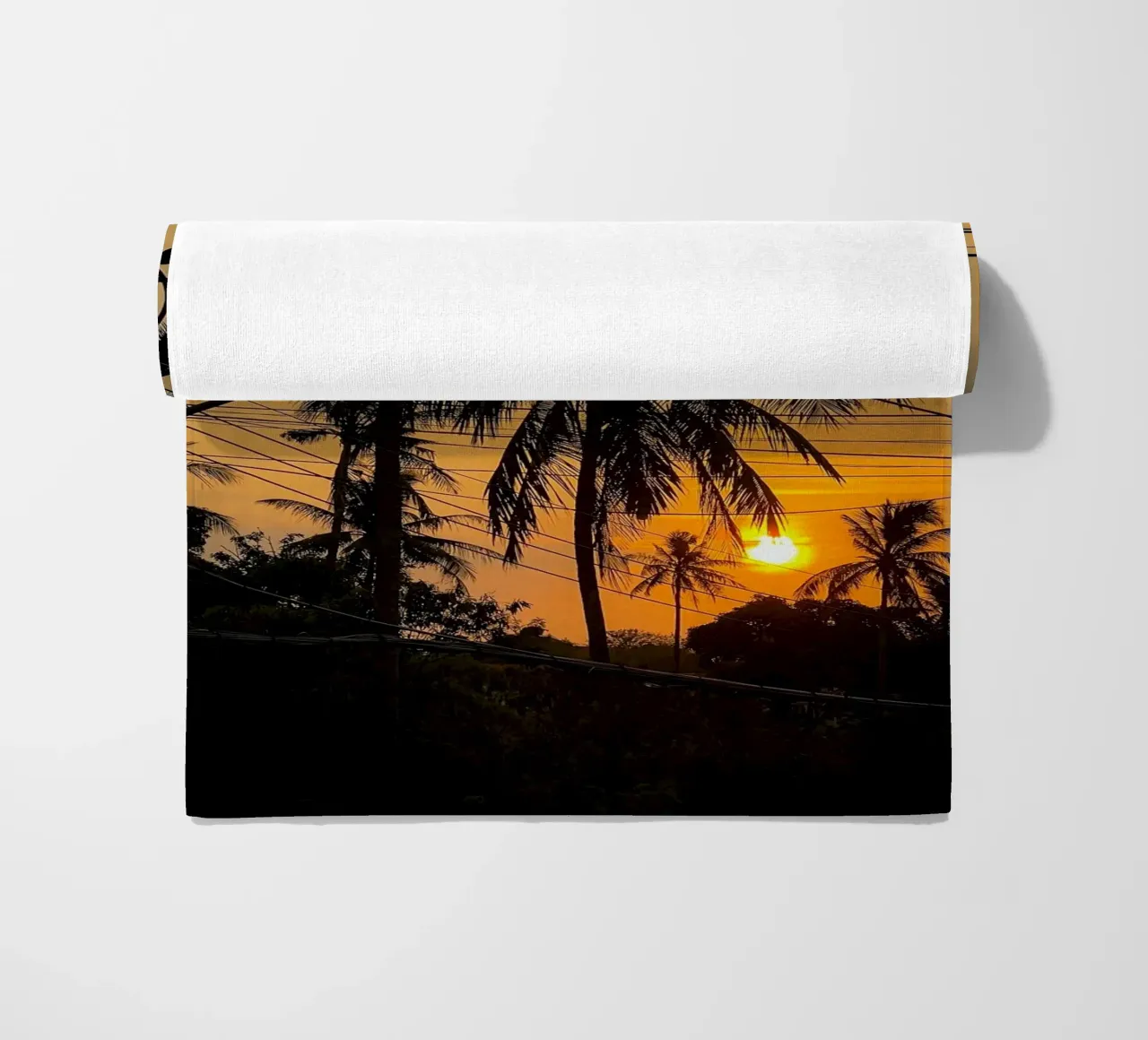 Electric Sunrise beach towel by Framative
