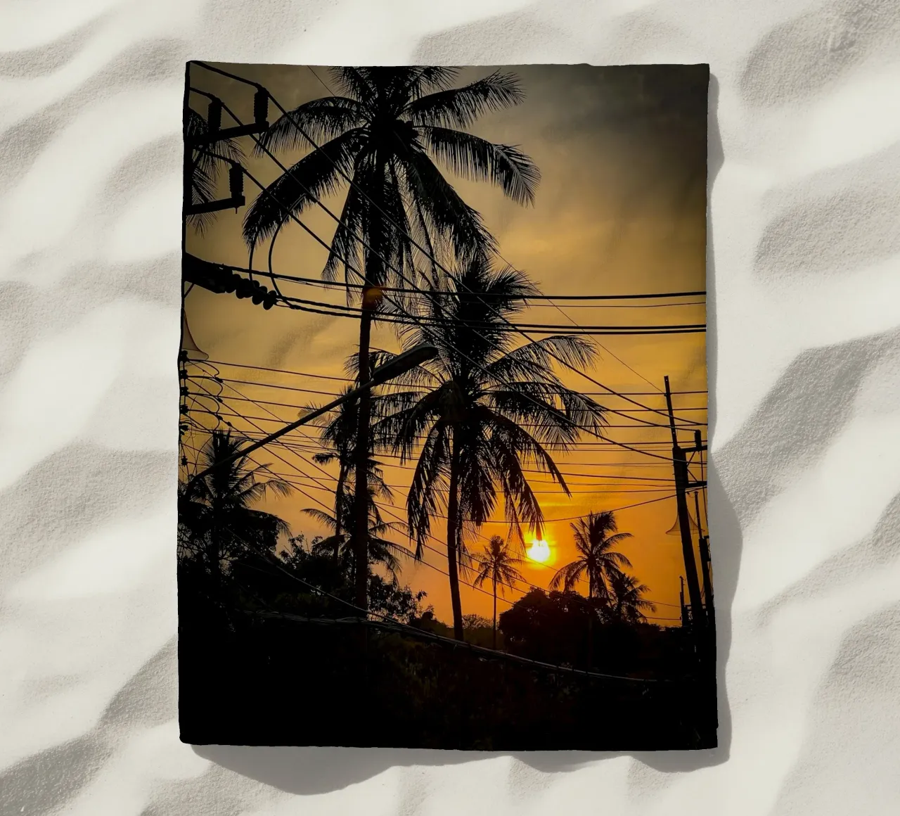 Electric Sunrise beach towel by Framative