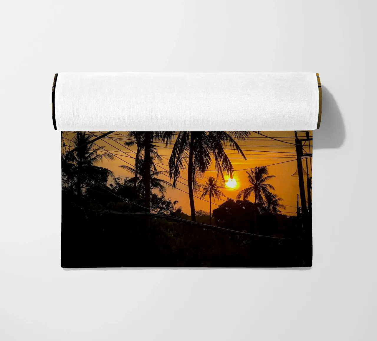 Electric Sunrise beach towel by Framative