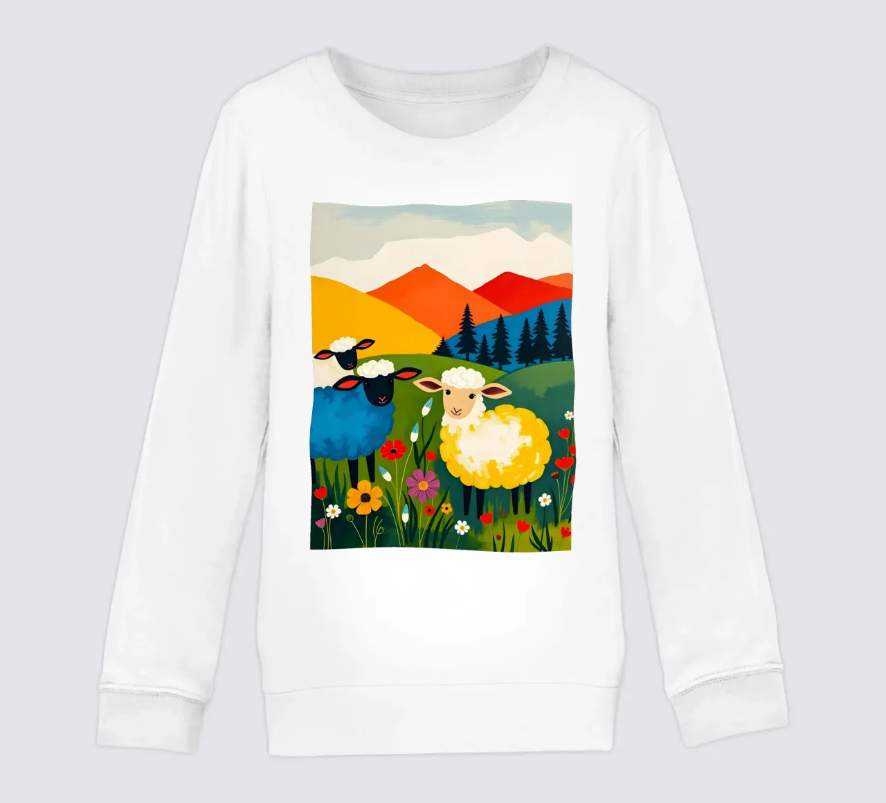 PECORE IN UN CAMPO CON MONTAGNE felpa bambino da ARTOMATIC