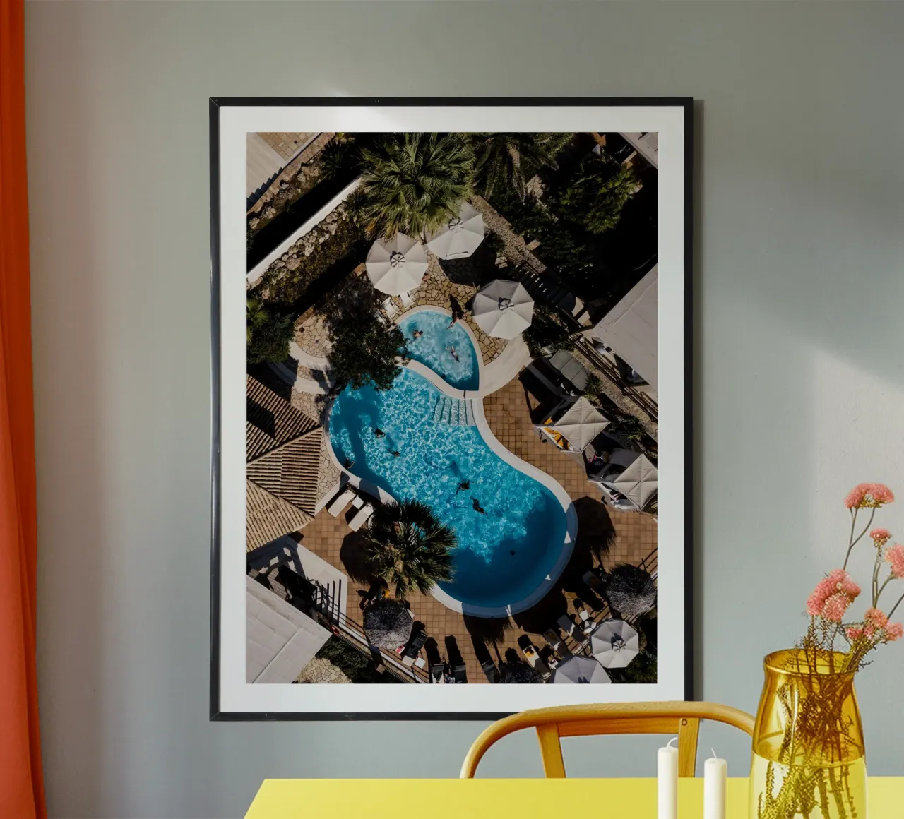 Pool Punsch poster with wooden frame by Framative