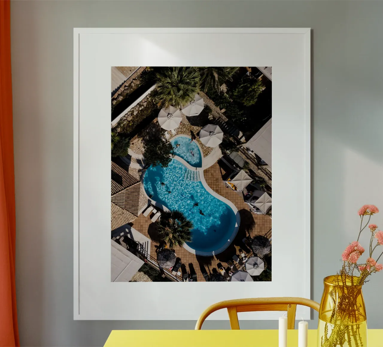 Pool Punsch poster with wooden frame by Framative