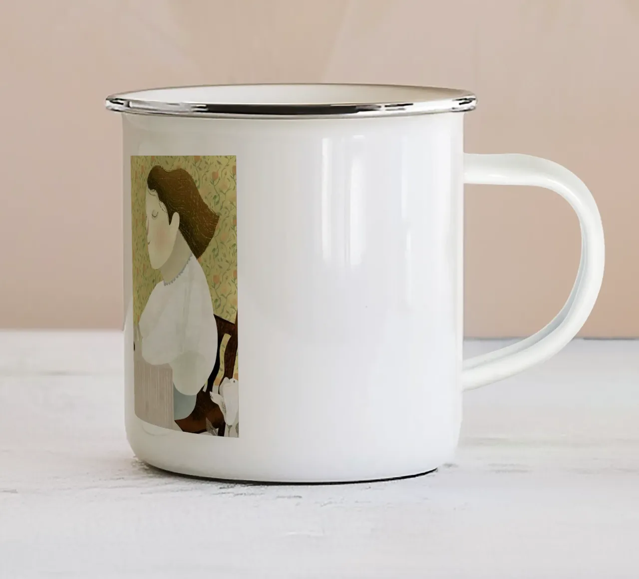 Love Mail tazza in smalto da Amalia Restrepo