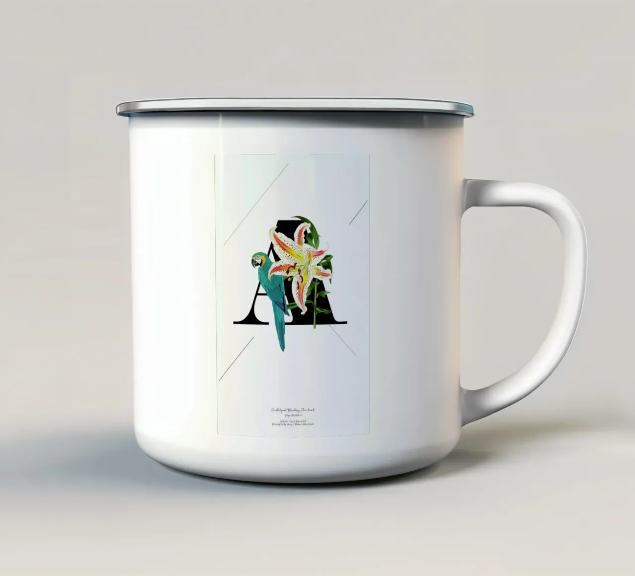 Botanical Alphabet - A tazza in smalto da Froilein Juno